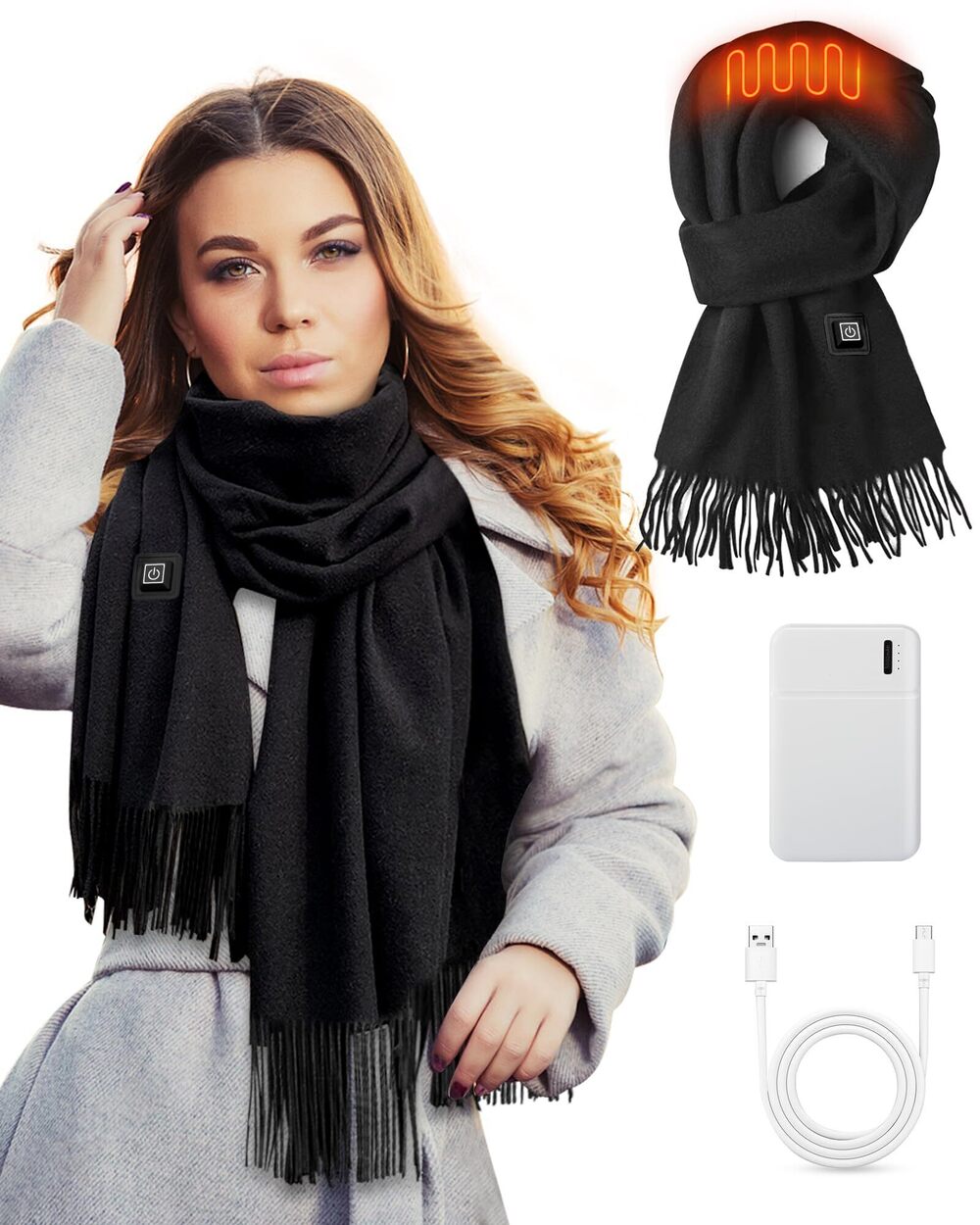 6112 Heated Scarf / 5000mAh Battery - Rechargeable Neck Scarf